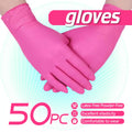 Disposable Gloves Rose Pink Stain Resistant Waterproof Soft Comfortable Wrist for Daily Cleaning Kitchen Restaurant Pet Care Beauty Hairdressing M L 50 100 150 200 Count