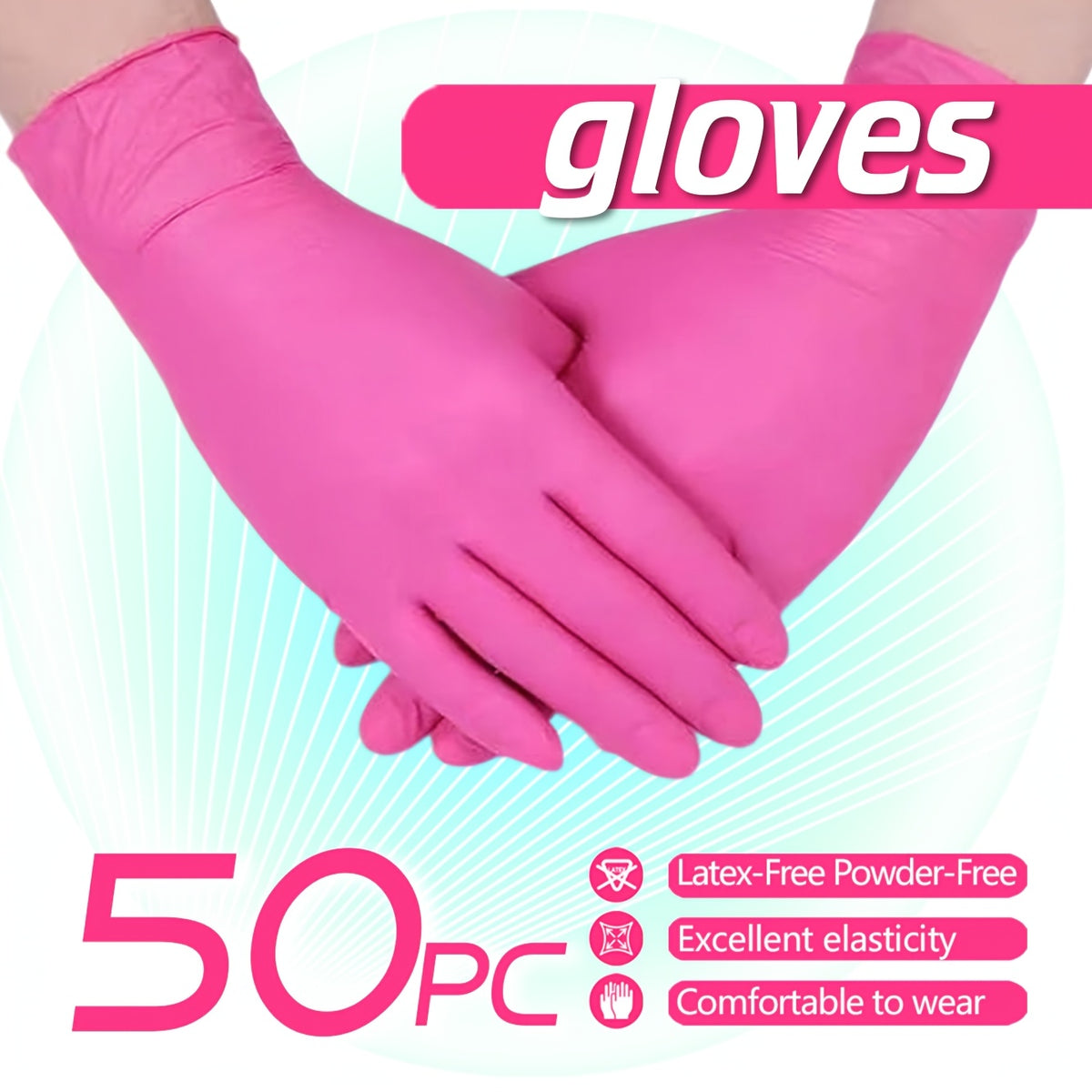 Disposable Gloves Rose Pink Stain Resistant Waterproof Soft Comfortable Wrist for Daily Cleaning Kitchen Restaurant Pet Care Beauty Hairdressing M L 50 100 150 200 Count