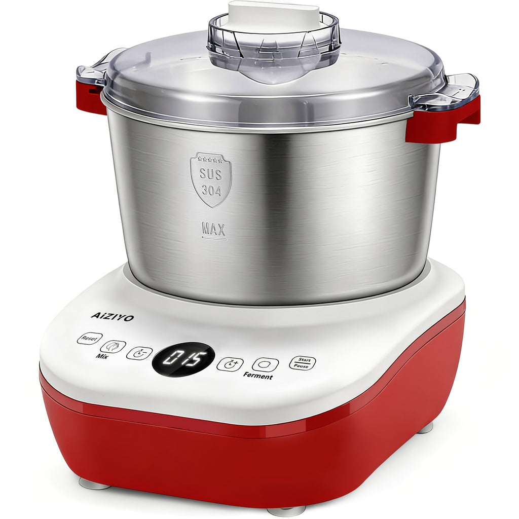 Electric Dough Maker 5.2Qt 250W 304 Stainless Steel Bowl with Ferment Function - Automatic Kneading Machine for Bread, Pizza, Pasta, Roti, Dumplings - Adjustable Time, 3 Modes, Home Kitchen