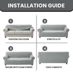 Luxury Spandex Sofa Cover Anti-Slip – Wrinkle-Free Elastic Couch Slipcover, Pet & Scratch-Proof, Machine Washable, All-Season, 7 Colors, 1/2/3 Seater, Living Room Home Decor