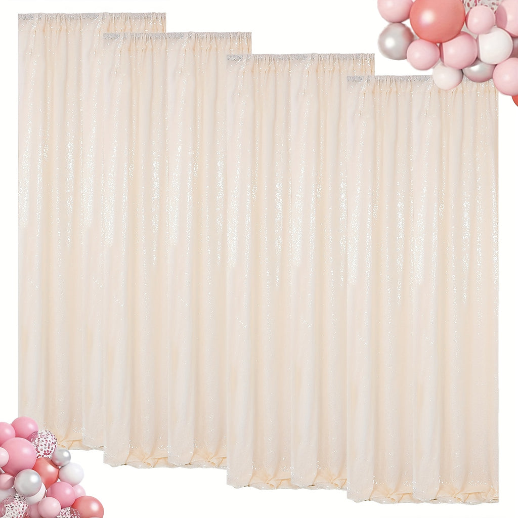 Sequin Backdrop Curtains 4 Panels 2FT x 8FT Glitter Party Decorations for Wedding Birthday Photo Booth Stage Background 30+ Colors
