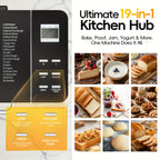 Bread Maker Machine 19-in-1 with Auto Nut & Fruit Dispenser, Ceramic Non-Stick Pan, Clear Viewing Window, 15-Hour Timer – Up to 2 LB Loaf