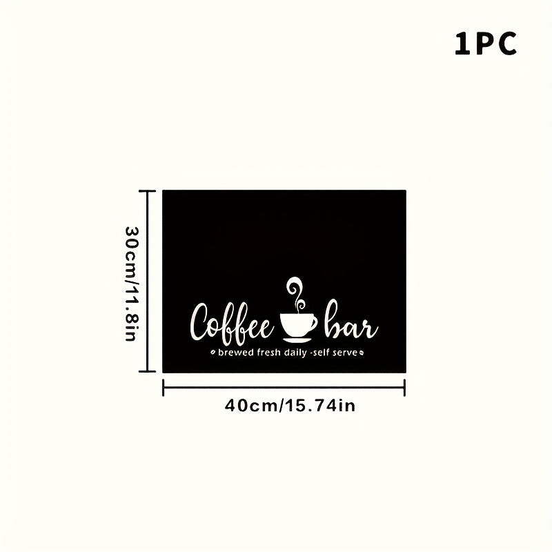 Coffee Bar Mat and Dish Drying Mat - Non-Slip Diatomite Absorbent Kitchen Counter Mat with Coffee Theme Design - Multi-Size Coffee Machine Mat and Kitchen Countertop Accessory