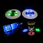 LED Light-Up Cup Coasters 40pcs Colorful Luminous Bottle Stickers Glow Drink Coasters for Parties Weddings Bars Clubs KTV Home Entertainment