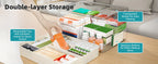 Large Capacity Pill Organizer Box with Easy-Grip Handles – Multi-Layer Plastic Medicine Storage Container for Home, Travel & Office, Secure Space-Saving Household Sundries Organizer