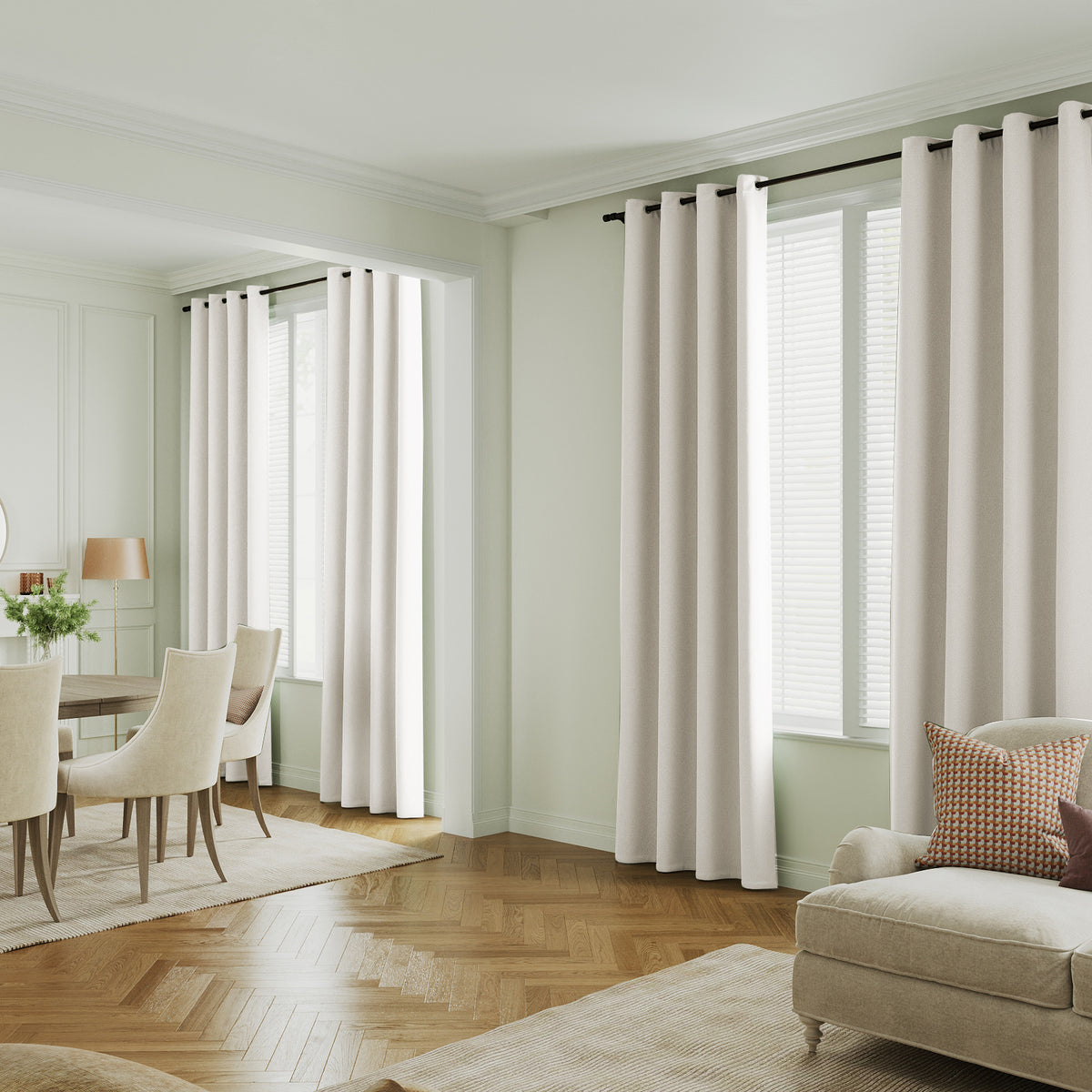 100% Blackout Window Curtains - 4 Panels, Full Light Blocking, Thermal Insulated Drapes with Black Liner | Soft Brushed Fabric