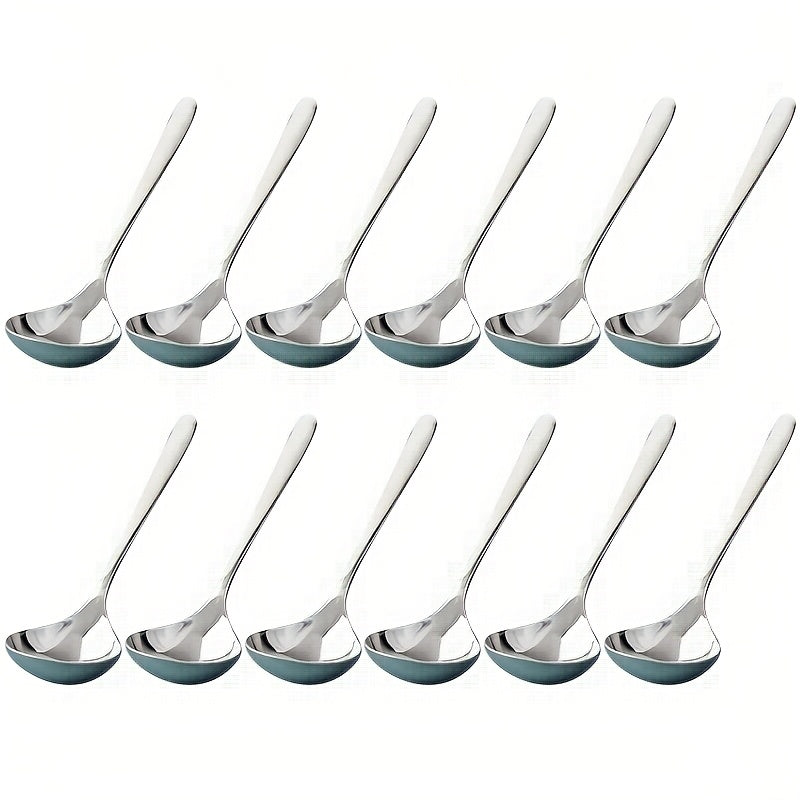 Stainless Steel Long Handle Soup Spoons Set 4 8 12 Pack for Soup Porridge Hot Pot Restaurant Kitchen Utensil