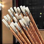 Coconut Wood Chopsticks 5 Pairs Vietnamese Handmade Natural Shell Inlay Anti-Slip Anti-Mold 9.84 Inch Reusable Wooden Chopstick Set for Dining Hotel Home Gift