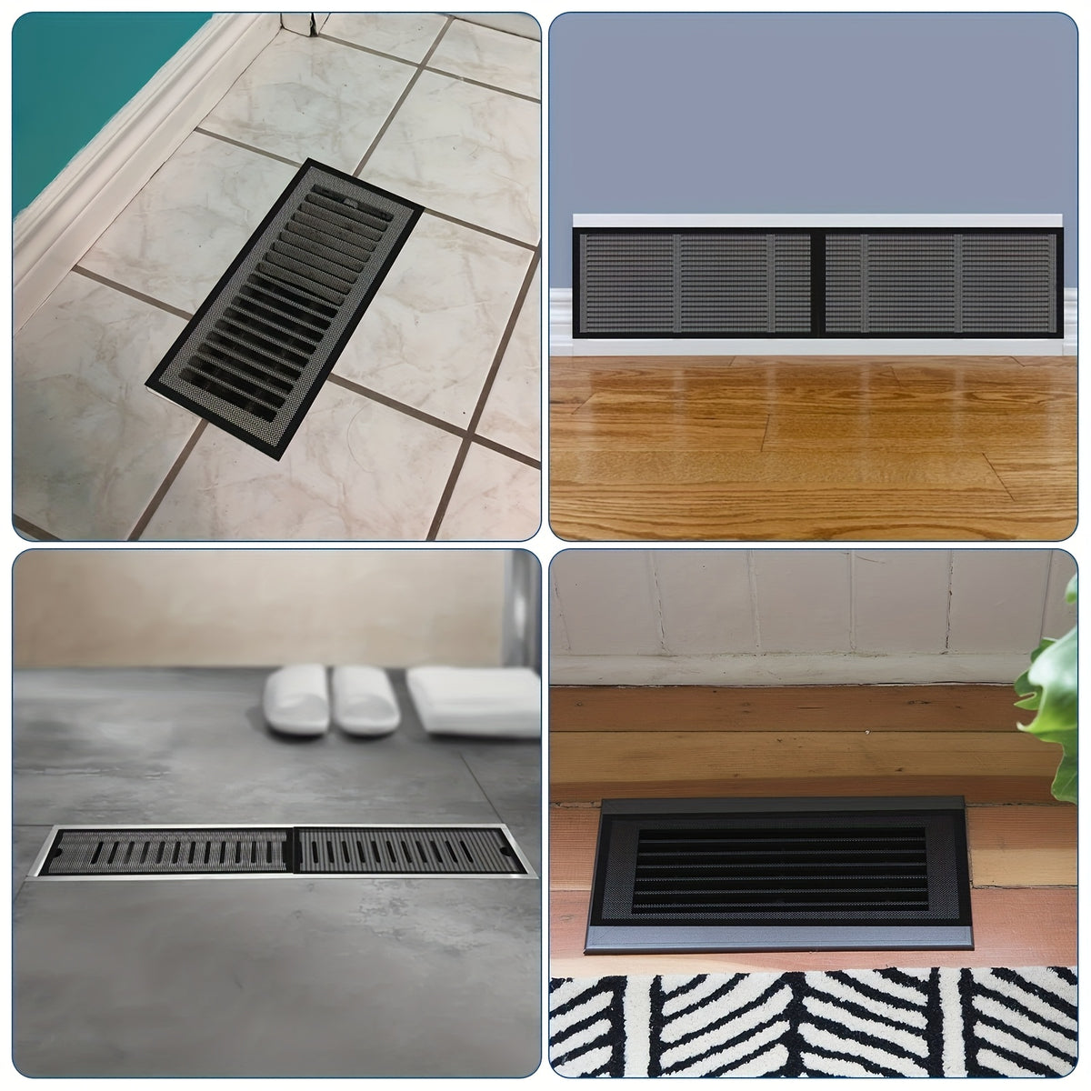 Magnetic HVAC Vent Covers for Floor Wall Ceiling PVC Air Vent Screen with Mesh Filter Tool-Free Installation Pest Control 4 & 5 Pack