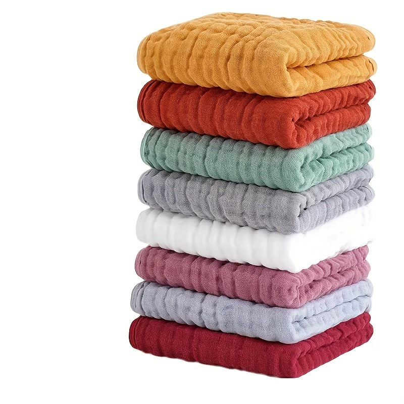 Six-Layer Gauze Cotton Hand Towels 4-Pack – Lightweight Quick-Dry Gingham Towels for Bath, Face, Gym & Spa | 280 GSM Soft Breathable Washcloths
