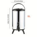 Stainless Steel Insulated Beverage Dispenser with Spigot – Food-Grade 304 Hot & Cold Drink Bucket for Tea, Coffee, Juice & Water, Party Serving Container (6L or 2.11gal)