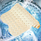 Foldable Non-Slip Shower Mat PVC Bathtub Mat with Suction Cups – 27.56x15.75 Inch, Compact & Easy to Store, Black Bathroom Safety Mat