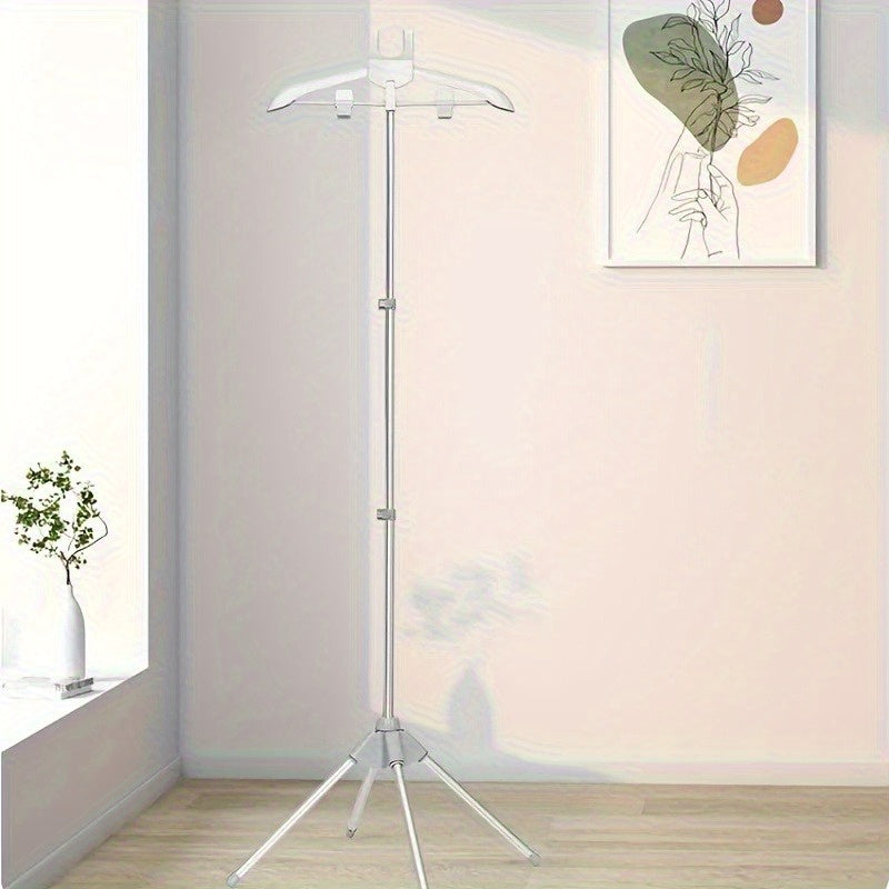 Foldable Ironing Rack & Clothes Drying Rack – Height-Adjustable, 360° Rotating Arm, Space-Saving Telescopic Laundry Stand for Home & Small Spaces | Black & Grey