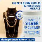 Silver Jewelry Dip Cleaner Solution 8oz – JSP Silver Dip Liquid Cleaner for Rings Bracelets Necklaces Flatware