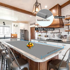 Silicone Kitchen Counter Mat Extra Large, Nonslip Heat Resistant Countertop Protector, Nonstick Waterproof Craft Mat & Table Placemat, Multi-Size in Gray, Black & Translucent