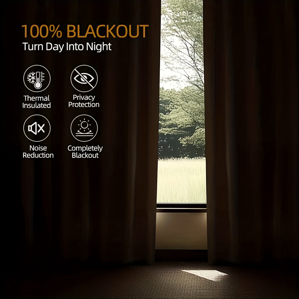 Back Tab Blackout Curtains 2 or 4 Panels – 100% Light Blocking Thermal Insulated Window Drapes for Living Room, Bedroom & Office, 50"W Multiple Lengths, 9 Colors
