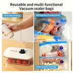 Portable USB Rechargeable Vacuum Sealer Kit with 9 Reusable Bags | Mini Electric Vacuum Pump for Food Storage, Meal Prep & Sous Vide | 3 Bag Sizes Included