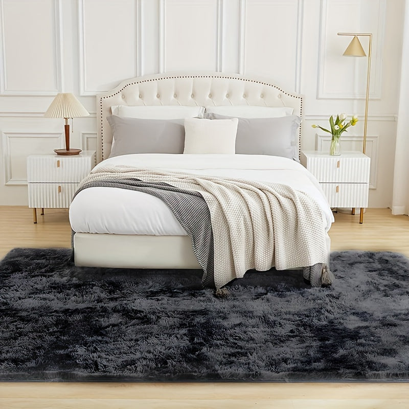 Plush Fluffy Area Rug Tie Dye Soft Indoor Carpet Non-Slip for Living Room Bedroom – Modern Home Decor Floor Mat | Multiple Sizes | Light Gray, Dark Gray, Black, Pink