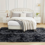 Plush Fluffy Area Rug Tie Dye Soft Indoor Carpet Non-Slip for Living Room Bedroom – Modern Home Decor Floor Mat | Multiple Sizes | Light Gray, Dark Gray, Black, Pink