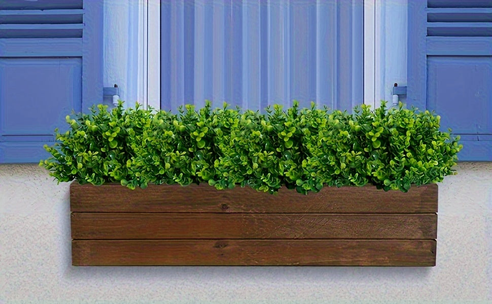 Artificial Boxwood Shrubs 10 Bundles UV Resistant – Realistic Faux Hedge Greenery for Garden, Patio, Backyard, Home & Office – Low Maintenance Boxwood Stems for Weddings & Outdoor Decor
