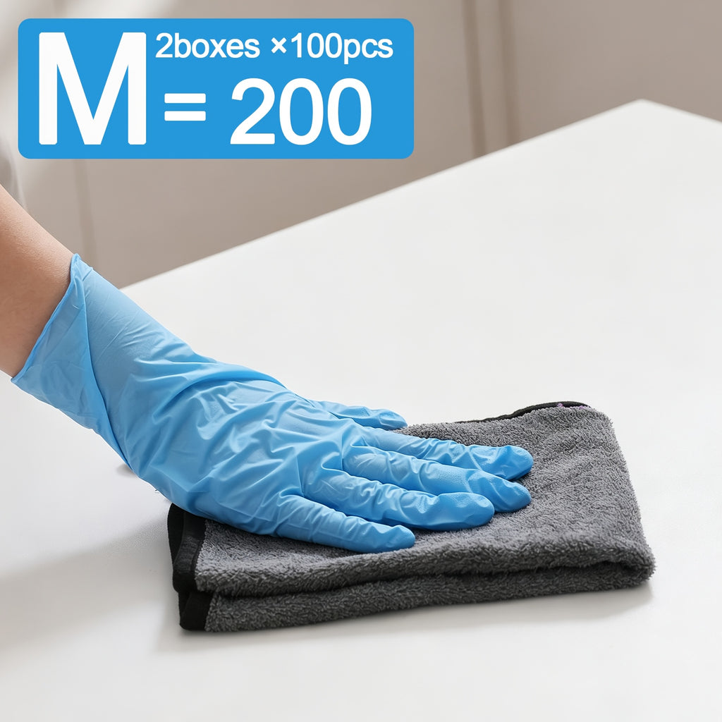 5 Mil Blue Nitrile Disposable Gloves Bulk Pack – 100 to 1000pcs, Waterproof & Anti-Slip, Powder-Free Latex-Free, S/M/L Sizes for Cooking, Cleaning, Food Prep & Pet Care, Non-Sterile