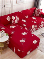 Stretch Sofa Cover Digital Print Floral – High-Stretch Polyester Non-Slip Machine Washable Telescopic Slipcover for 1 2 3 4 Seater Sofas, Contemporary Furniture Protector for Home & Office