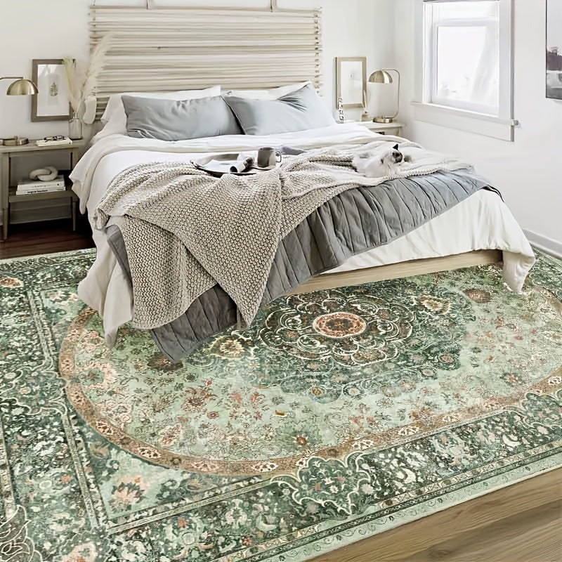 Boho Cashmere-Feel Area Rug Large Washable for Living Room & Dining Room – Soft Anti-Slip Bohemian Carpet for Bedroom & Office, 2 Sizes