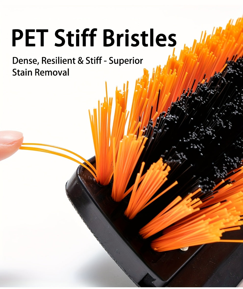 Heavy Duty Outdoor Floor Scrub Brush 10.24" Dual-Purpose with Water Scraper & Stiff Bristles – Hard Broom for Patio, Deck, Driveway & Concrete Cleaning, Home & Commercial Use