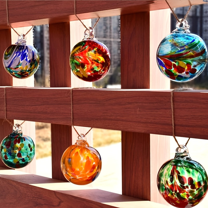 Hand-Blown Glass Witch Balls Friendship Balls Set of 6 Hanging Glass Gazing Spheres for Garden Home Classroom Christmas Halloween Thanksgiving Birthday Gift
