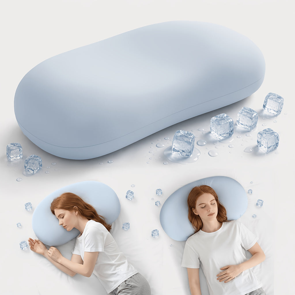 Cloud Pillow for Neck Support – Ergonomic Contoured Cooling Bed Pillow with Washable Cover | All-Season Sleep Pillow in Blue, Yellow, Purple & Pink