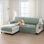 L-Shaped Sectional Sofa Cover 100% Liquid-Resistant Couch Slipcover with Non-Slip Straps for Dogs Cats Pets Left Right Chaise