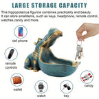 Hippo Statue Resin Figurine Big Mouth Candy Dish Key Bowl Sundries Container Hippopotamus Sculpture Table Decor Art Halloween Christmas Decoration Gift