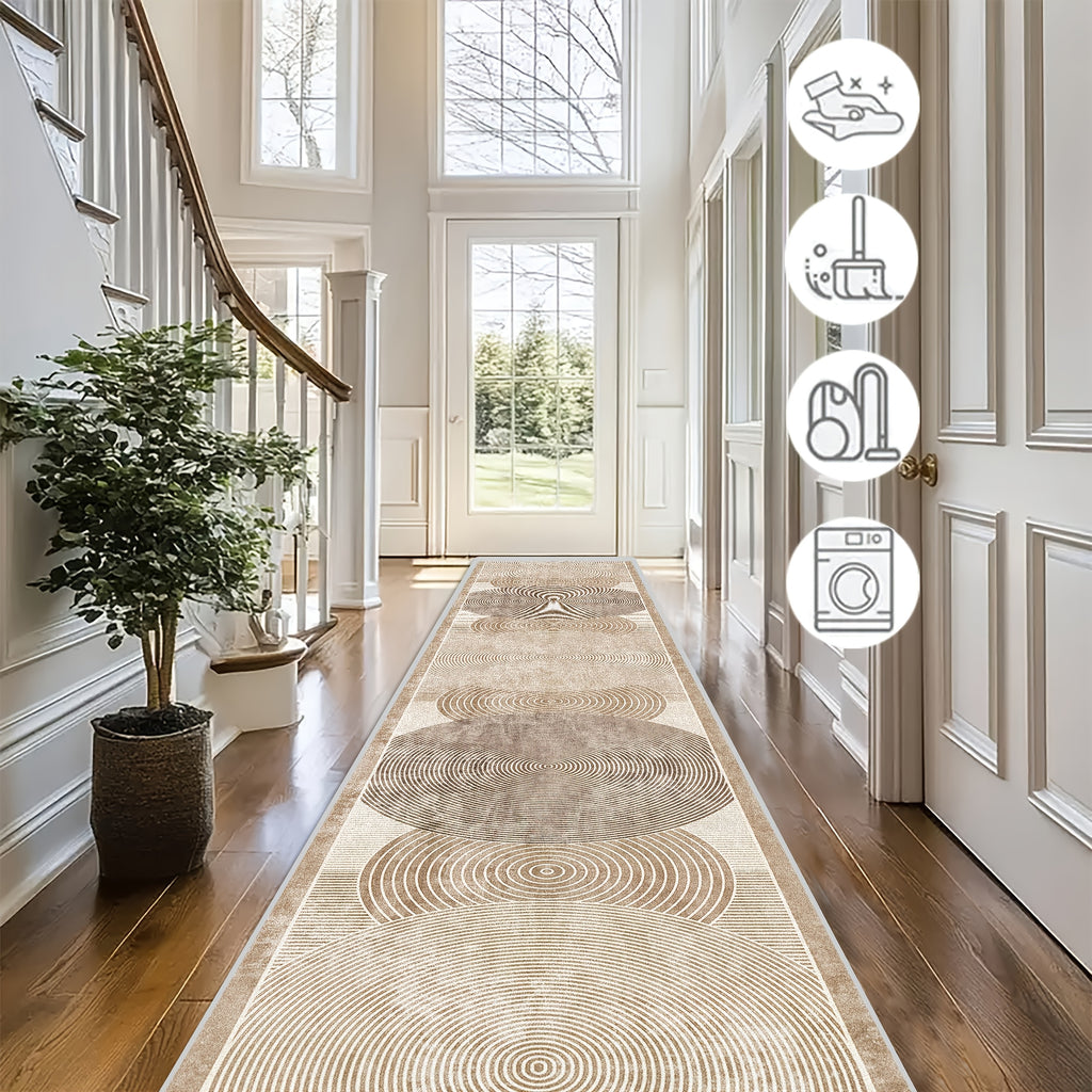 Modern Non-Slip Area Rug Machine Washable Indoor Outdoor Runner Rug for Hallway Kitchen Living Room Patio Beige Grey Black Brown Multiple Sizes
