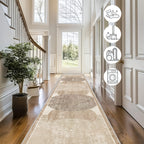 Modern Non-Slip Area Rug Machine Washable Indoor Outdoor Runner Rug for Hallway Kitchen Living Room Patio Beige Grey Black Brown Multiple Sizes