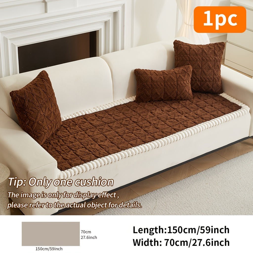 Thickened Quilted Sofa Cushion Pad Soft Polyester Seat Mat for Loveseat 2 3 4 Seater Sofa Autumn Winter Warmth Home Decor Dark Gray Dark Coffee Cream Green