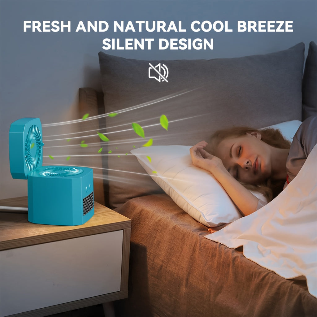 Portable Space Heater Fan Combo 2-in-1, 400W Mini Electric Heater with 3 Speed Settings, Silent Operation – Desktop Heater & Fan for Home, Office & Bedroom