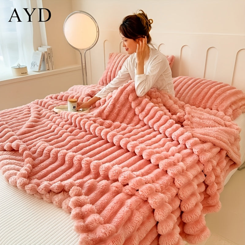 Faux Rabbit Fur Blanket Ultra-Soft Plush Throw for Bed & Couch – Lightweight Cozy Blanket in 8 Colors, Twin to King Size, Safe for Kids & Adults