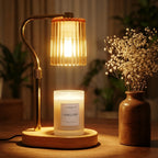 Crystal Lampshade Candle Warmer Lamp with Timer, Height & Light Adjustable Wax Melt Warmer for Jar Candles, Flameless Candle Heater for Bedroom & Living Room, Birthday & Mother's Day Gift for Women (No Bulb Included)