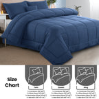 5-Piece Comforter Set – Reversible Quilted Down Alternative Bedding Set with Pillow Shams, Bed Skirt & Cushion | All Season | Twin, Queen, King