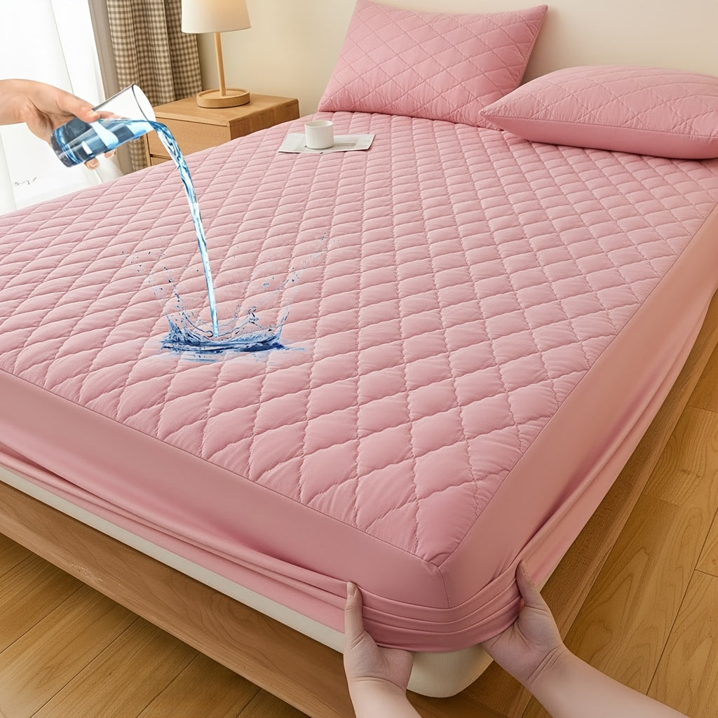 Mattress Protector Cover – Soft Breathable Cooling Fitted Sheet Style, Machine Washable, Twin Full Queen King, 7 Colors, Minimalist Bedding Essential