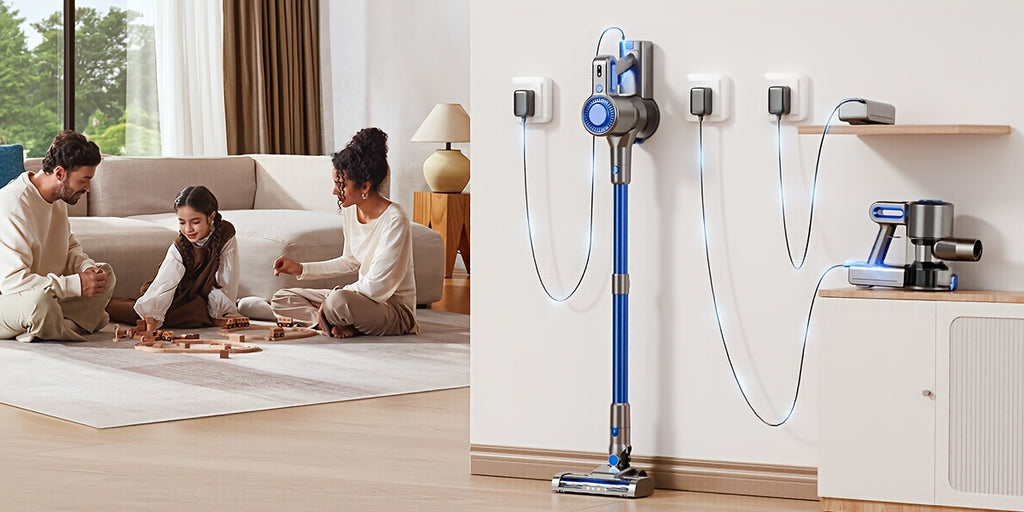 Cordless Vacuum Cleaner 54-64 KPA Lightweight with Anti-Tangle Brush, Removable Battery & Green LED – 45-Min Runtime for Carpet, Pet Hair, Hardwood Floors & Car Detailing