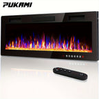 Vitesse Ultra-Thin Electric Fireplace In-Wall Recessed & Wall Mounted Linear Heater Multicolor Flame Timer 750W/1500W Touch Screen Remote Control