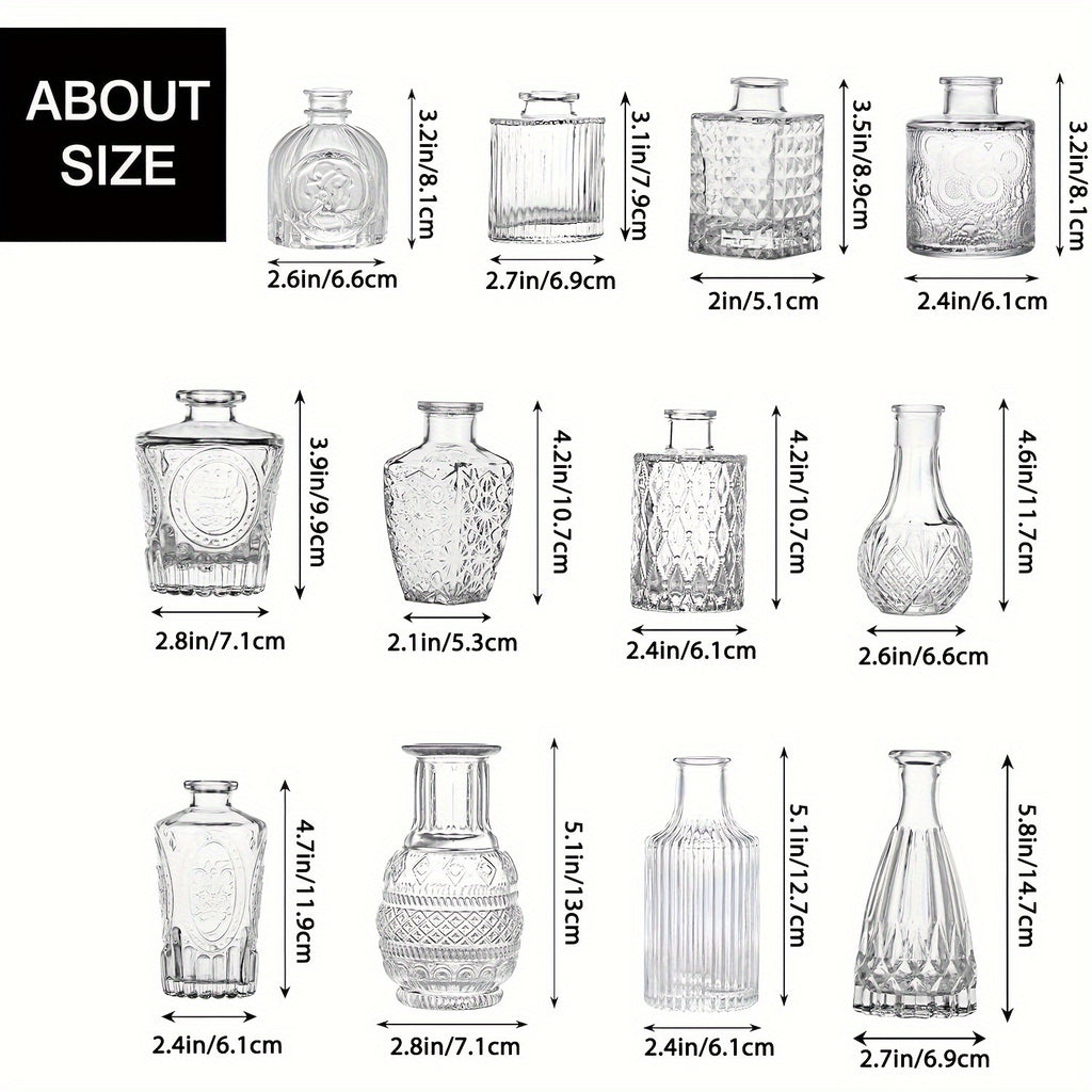 Clear Glass Bud Vases Bulk Set 12/24/64pcs - Small Flower Vases for Rustic Wedding Centerpieces, Banquet, Party & Festival Table Decor, Halloween & Christmas Home Restaurant Decoration
