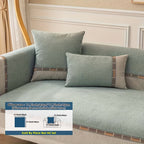 Bohemian Chenille Sofa Cover Non-Slip – Sofa Seat Cushion, Backrest, Armrest & Pillowcase Sold Separately, Dog Friendly Two-Tone for Bedroom Office Living Room, 4 Colors