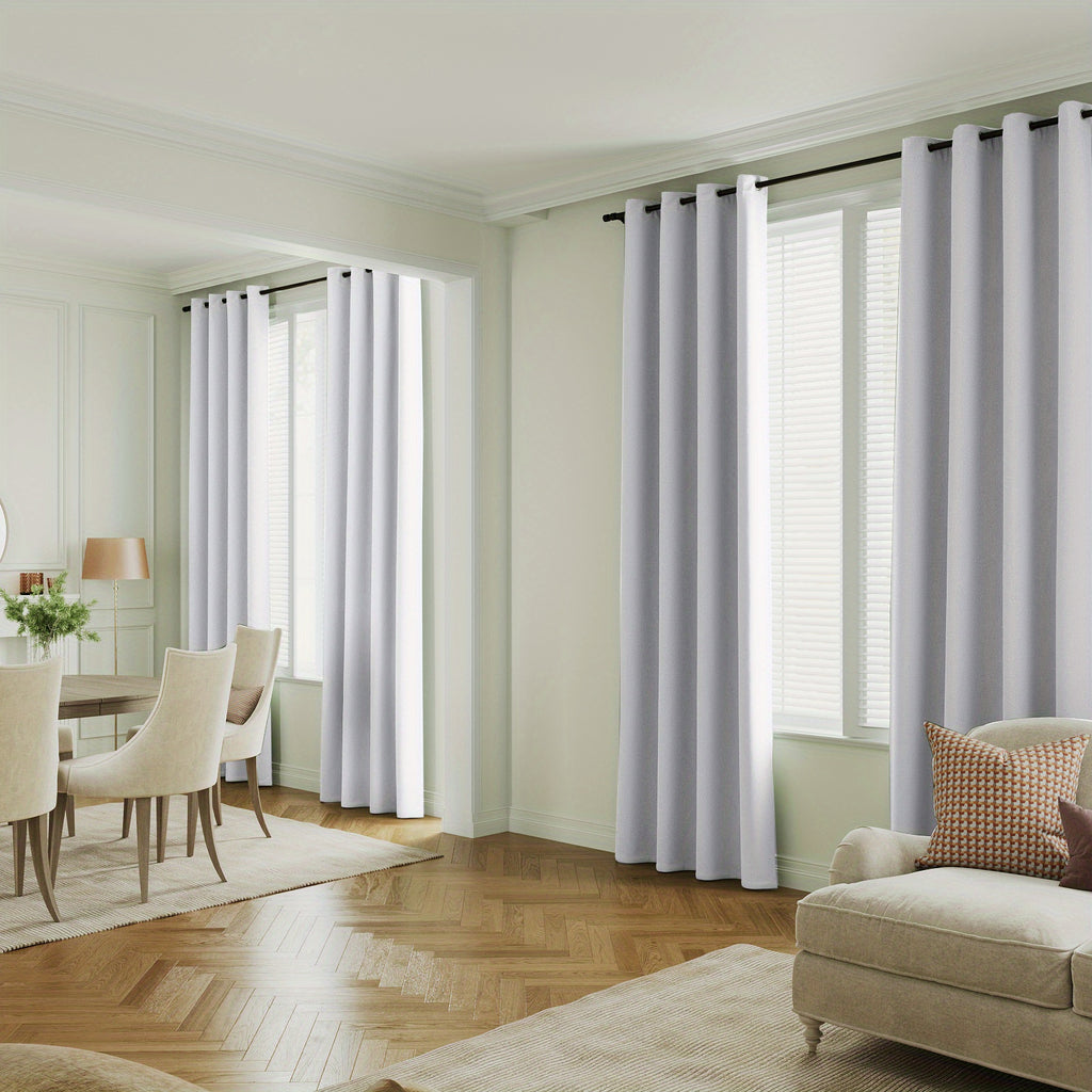 100% Blackout Window Curtains - 4 Panels, Full Light Blocking, Thermal Insulated Drapes with Black Liner | Soft Brushed Fabric
