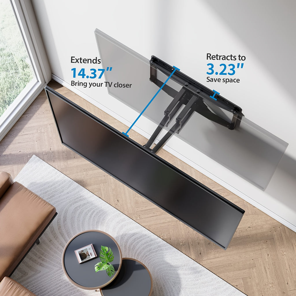 Full Motion TV Wall Mount for 37–86 Inch TVs, Heavy Duty Articulating Bracket, Swivel & Tilt, VESA 600x400mm, Holds Up to 100 lbs