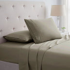 Bamboo Sheet Set 4-Piece 1800 Thread Count Deep Pocket – Soft Breathable Embroidered Bed Sheets Twin Full King, Wrinkle & Fade Resistant Microfiber Bedding Set