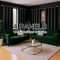 Blackout Curtains 4 Panels – 100% Room Darkening Thermal Insulated Grommet Top Window Drapes, Noise Reducing, Energy Saving, Privacy Protection for Living Room & Bedroom, 37–52" W Multiple Lengths