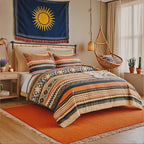 Bohemian Print Quilt Set 2/3pcs - Soft Microfiber Lightweight All-Season Bedding for Double Bed Large and Extra Large Perfect Gift for Valentine's Day Wedding and Girls