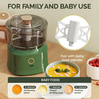 Mini Electric Food Chopper USB Rechargeable, Meat Grinder Vegetable & Garlic Mincer, Compact Cordless Kitchen Food Processor with Copper Motor